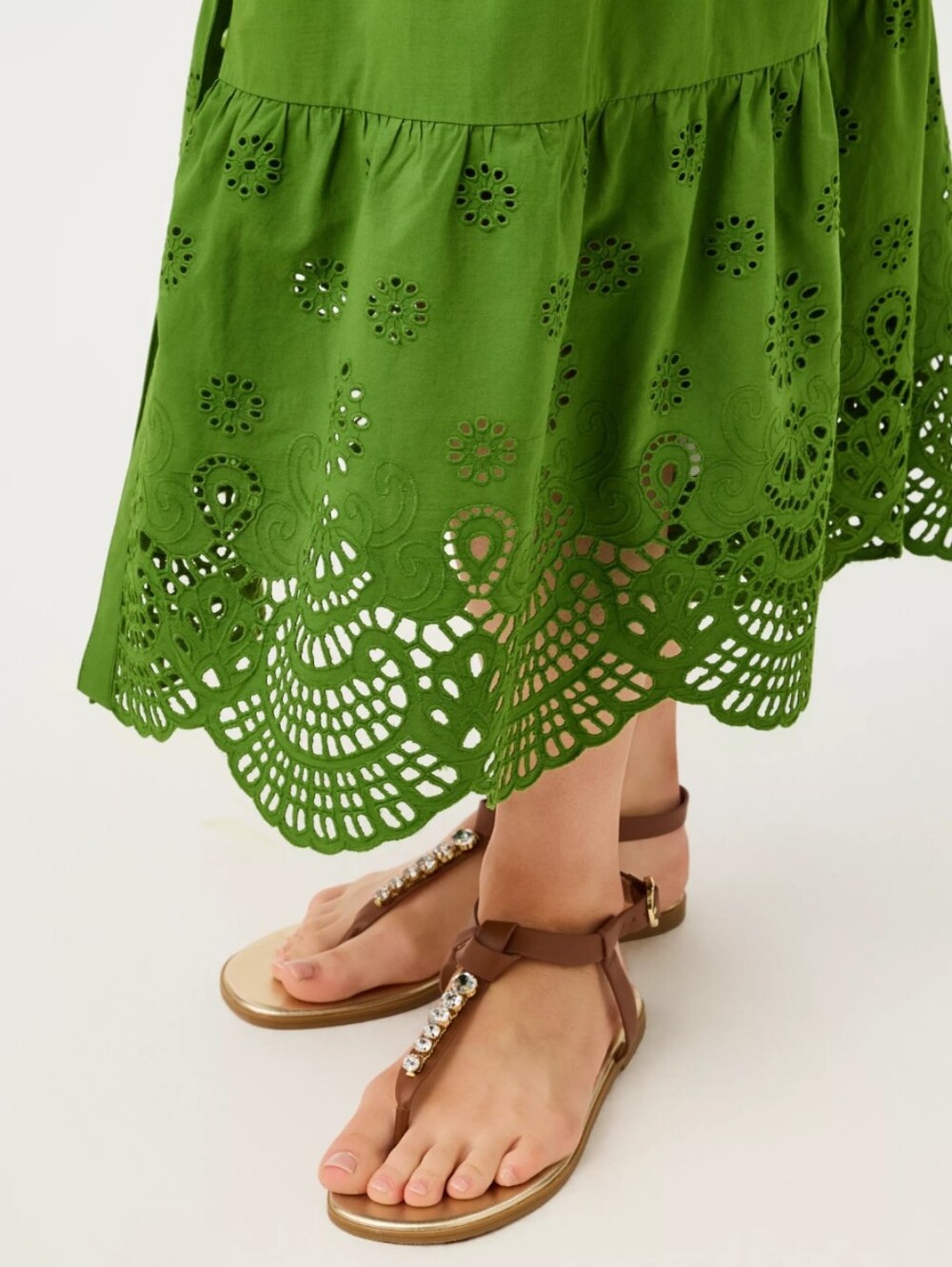Lilly Pulitzer Kroix Leather Embellished Sandals In Brown